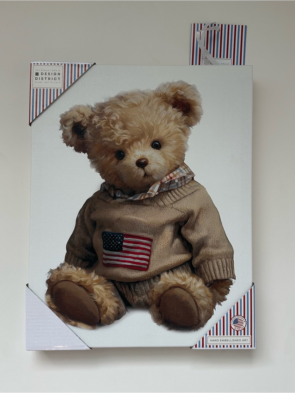 11 x 14 District Design Teddy Bear Canvas Art